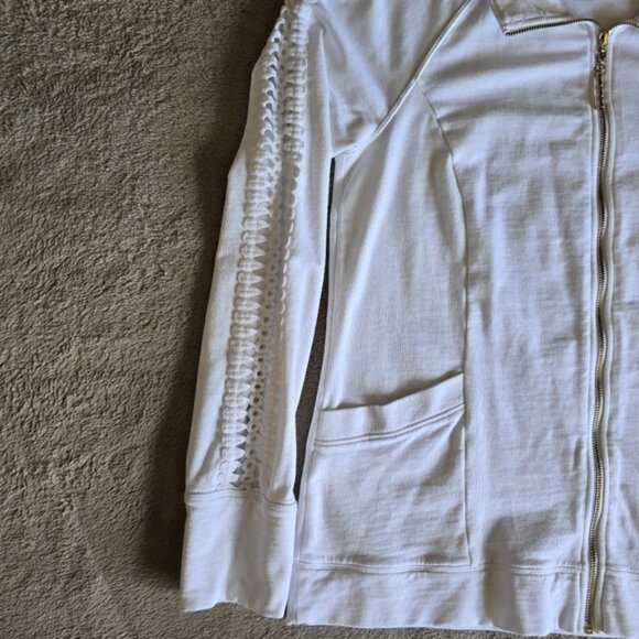 Lily Pulitzer Brigantine White Gold Glitter Stripe Pineapple Jacket size small - Picture 5 of 16